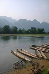 River boats, Van Vieng, Laos © Steven Hufnagel