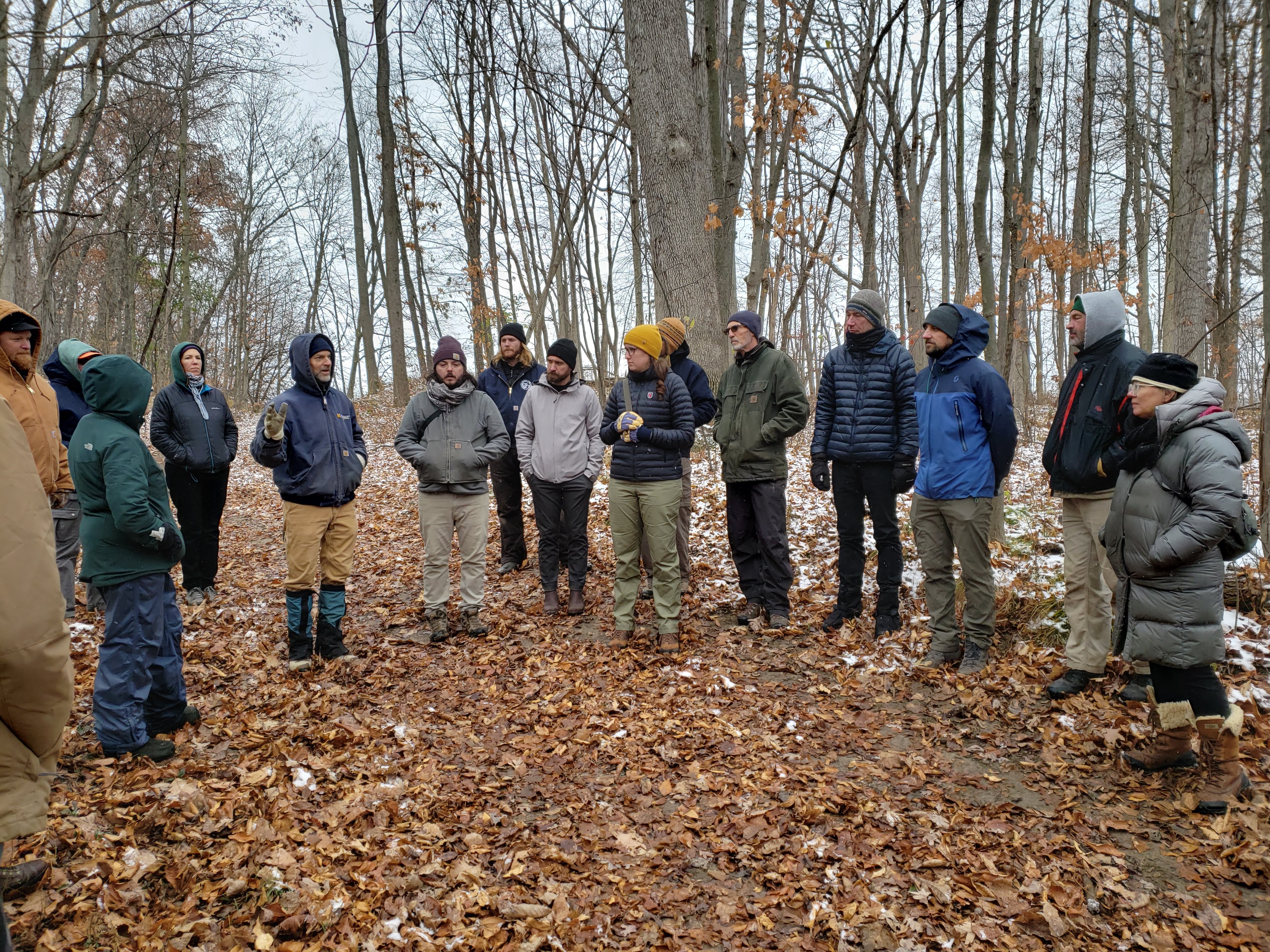 Professional stewards hike at Conservancy Farm