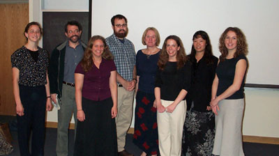 Project members and advisors at the group's final presentation, April 2003 © EMI