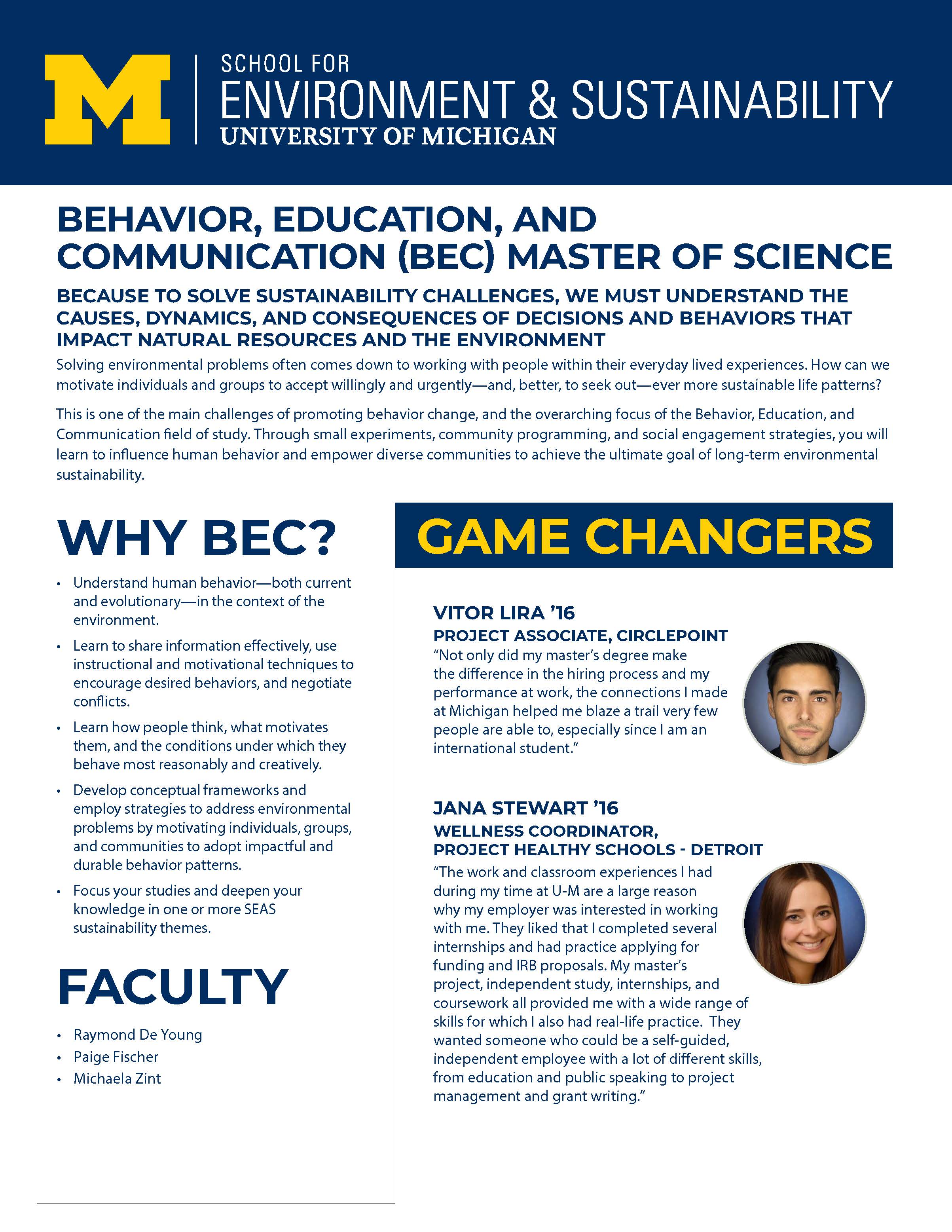 Behavior, Education and Communication brochure