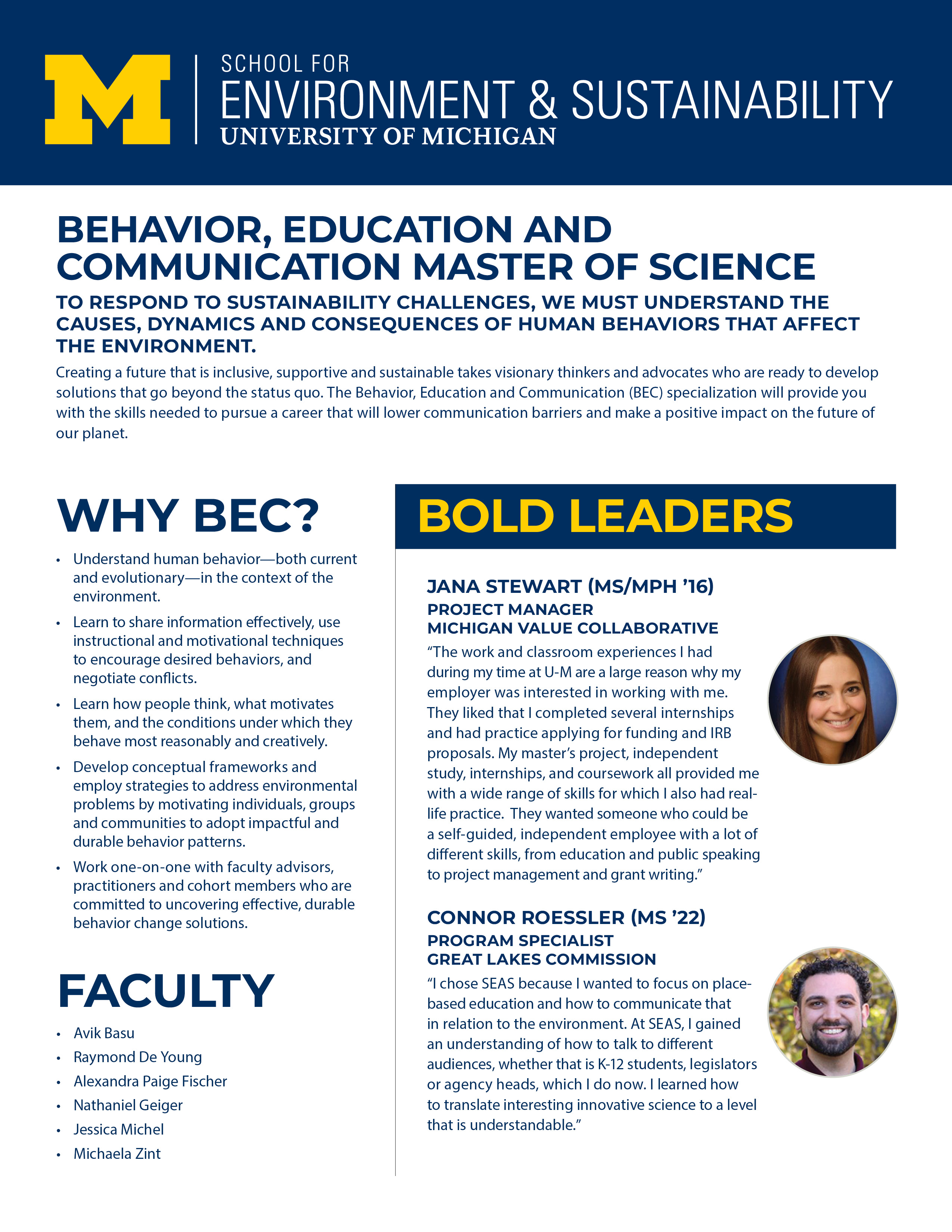 Behavior, Education and Communication brochure