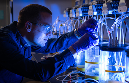 A student in a lab