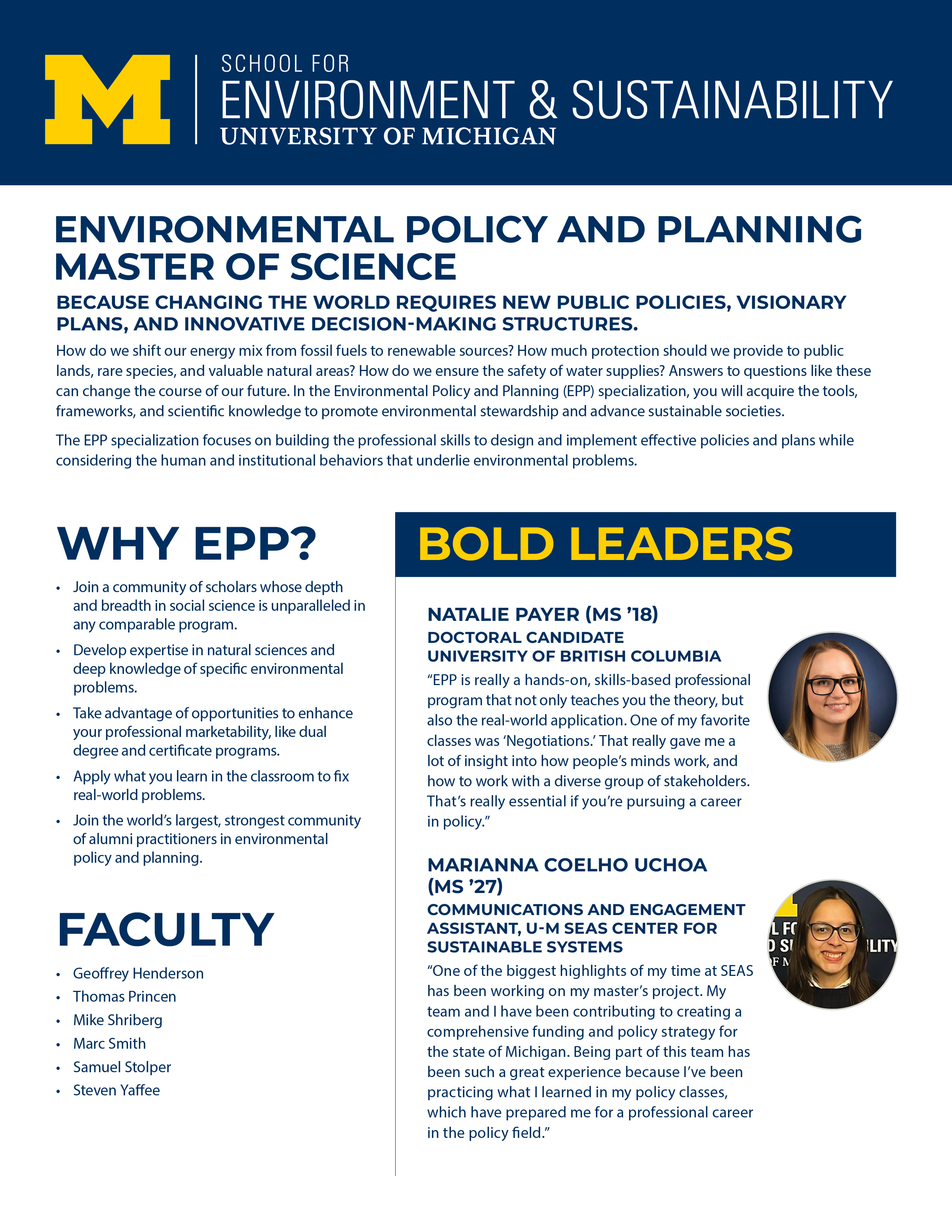Environmental Policy and Planning Brochure