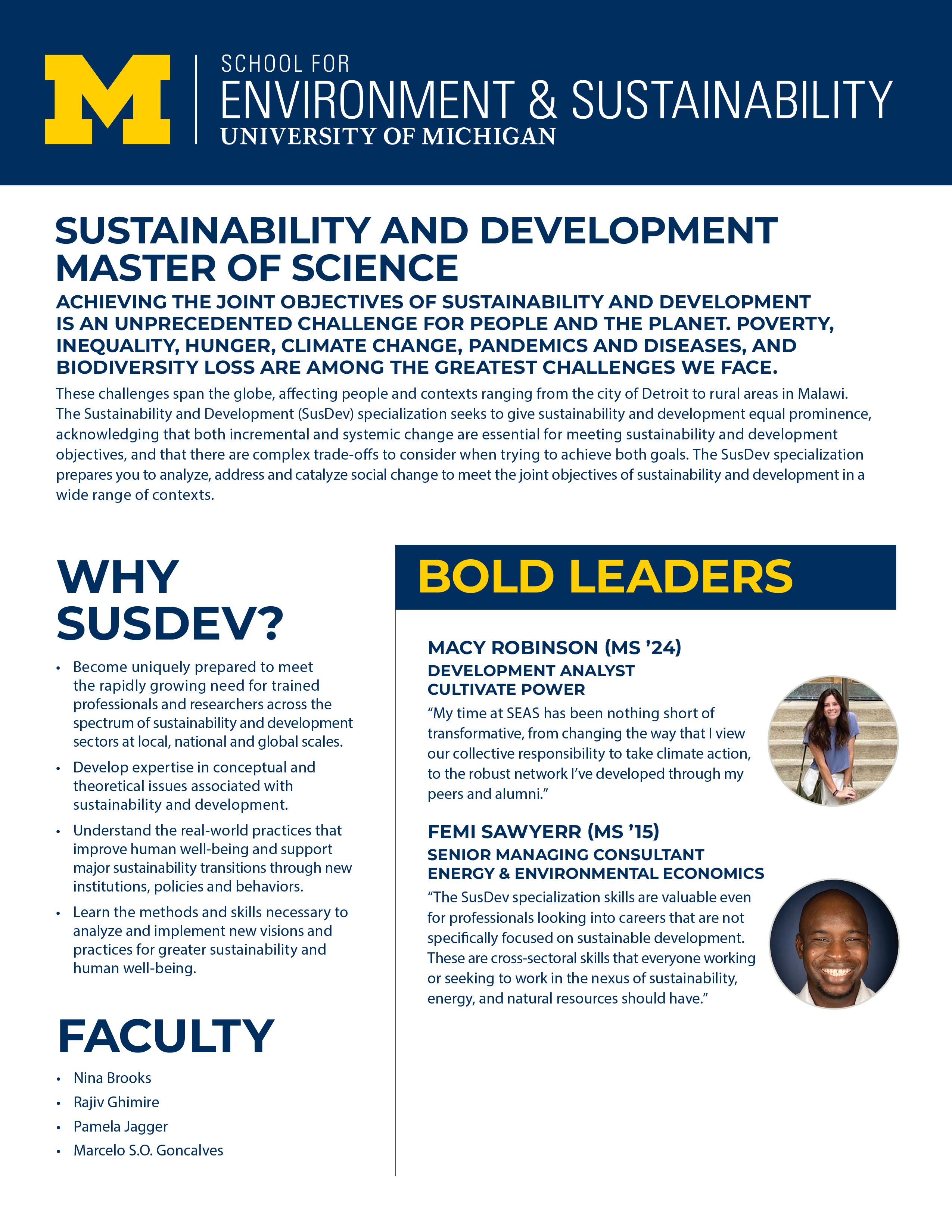 Sustainability and Development brochure