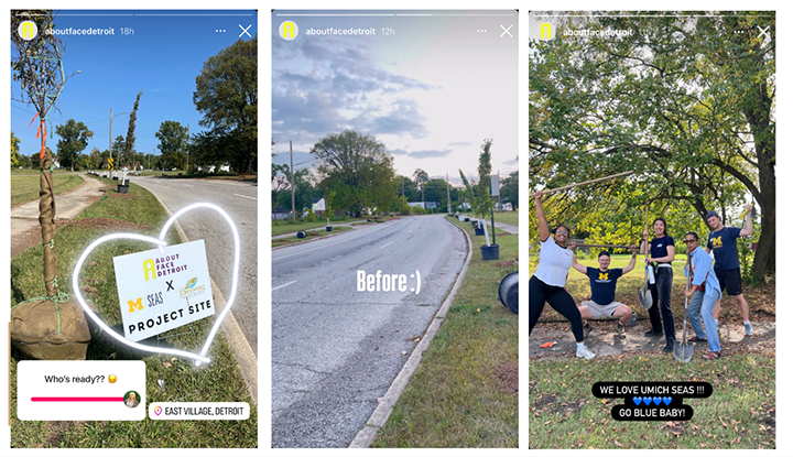 SEAS master's students joined AboutFaceDetroit in planting trees in the East Village of Detroit