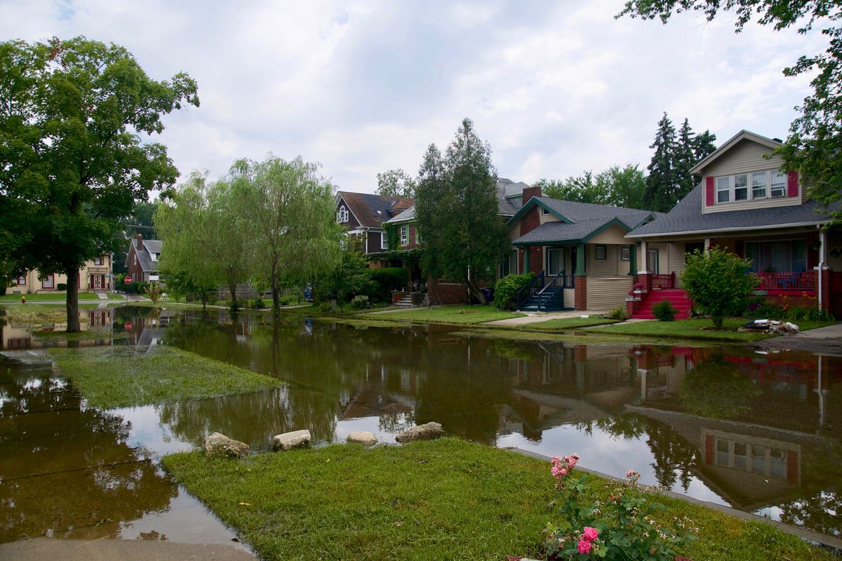 Flooding in Detroit's Jefferson Chalmers neighborhood
