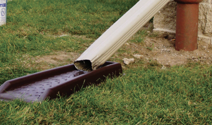Photo of a disconnected downspout rain gutter
