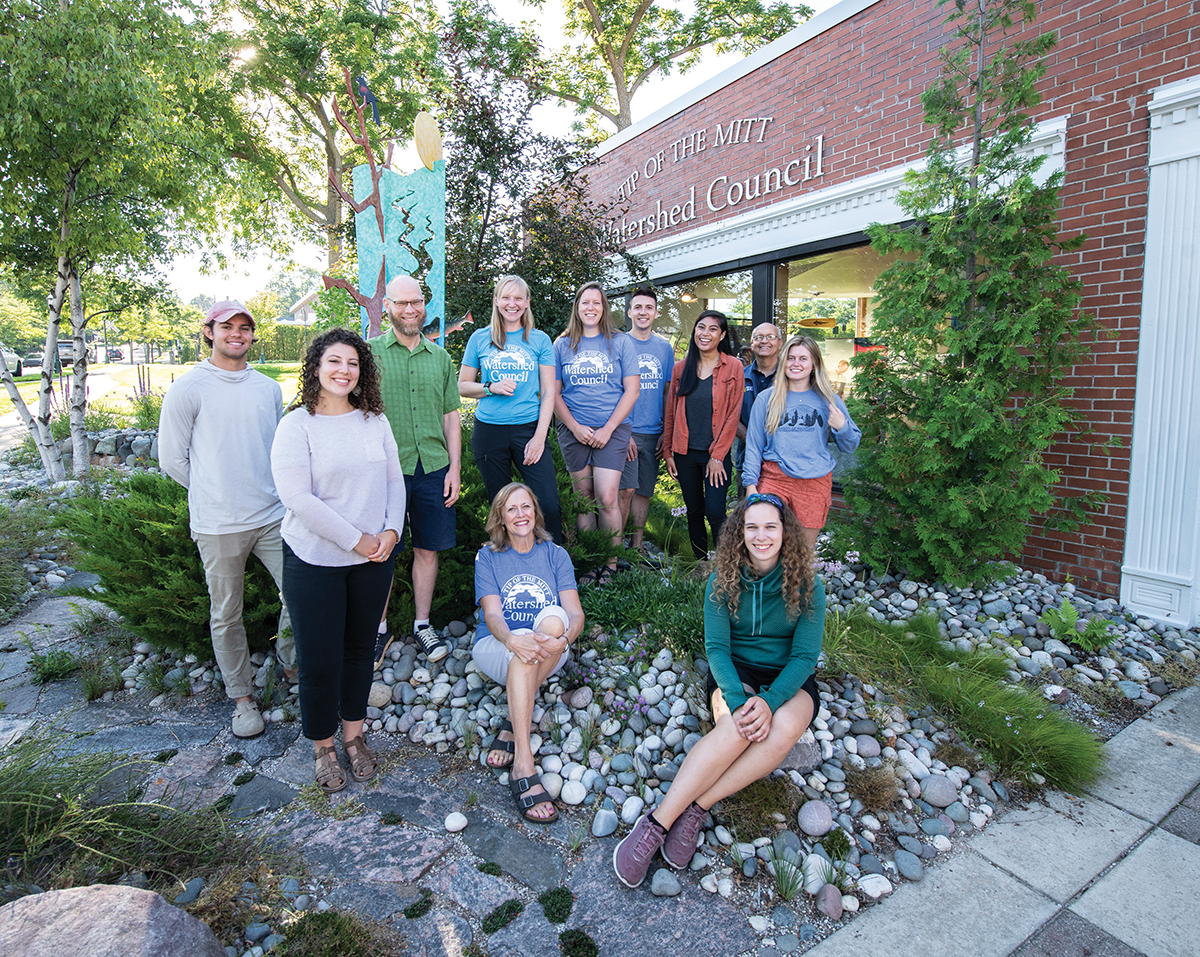 SEAS master's students meet with staff from the Tip of the Mitt Watershed Council in Petoskey.