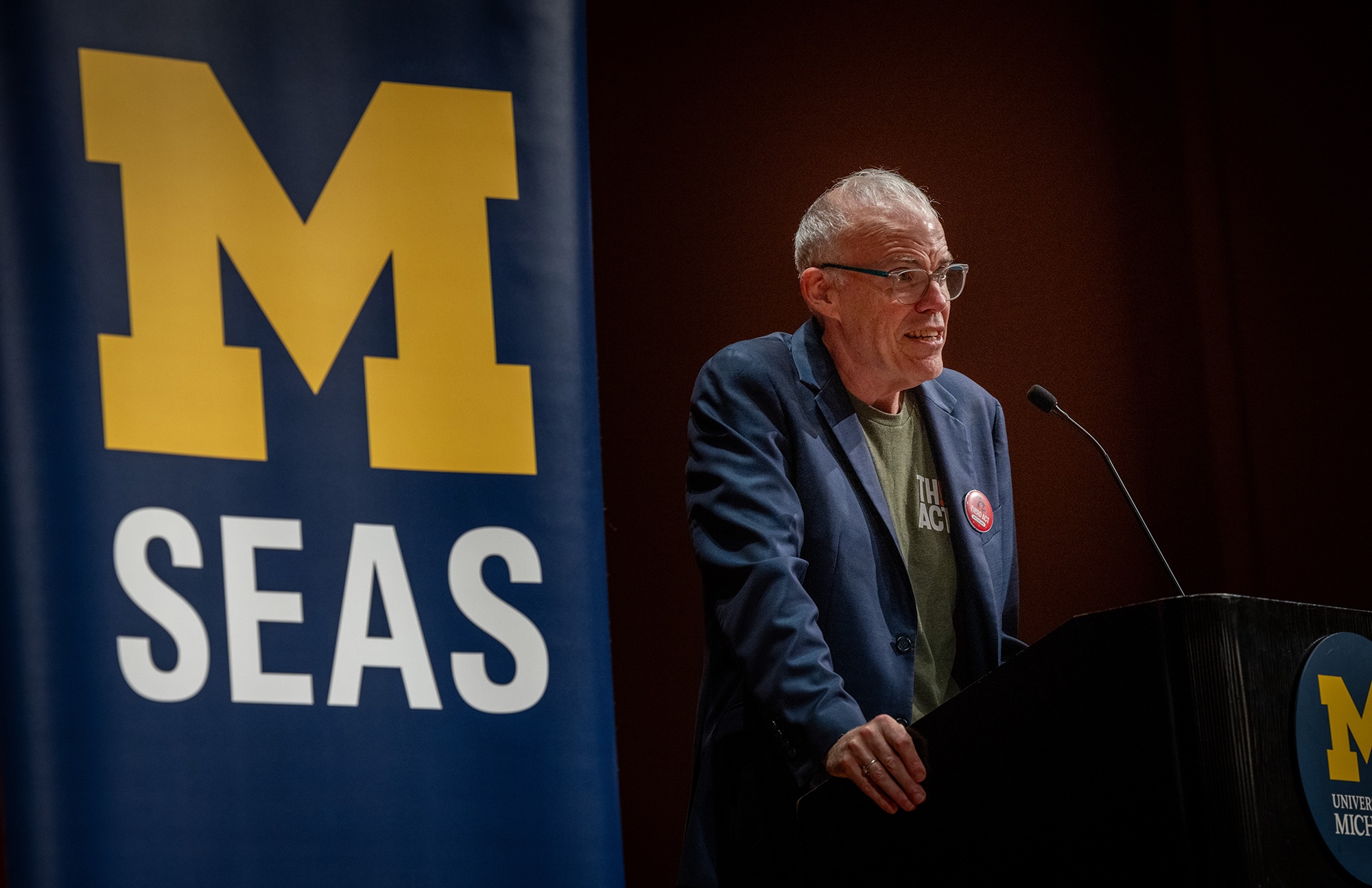 Bill McKibben speaking at the Michigan Climate Action's annual summit, which took place at the University of Michigan.