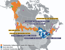 North America’s transboundary watersheds and basins, and key Global Center partners