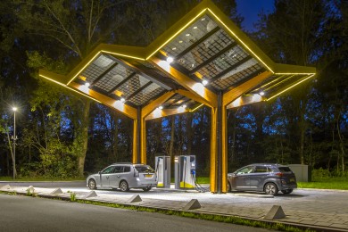 Electric car charging station in the Netherlands