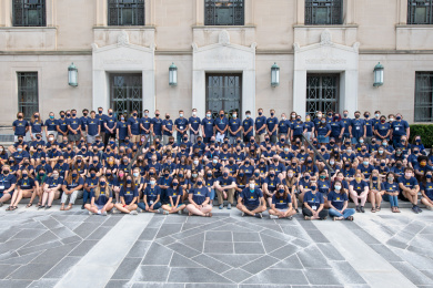 The SEAS Class of 2023, pictured in 2021 during orientation.