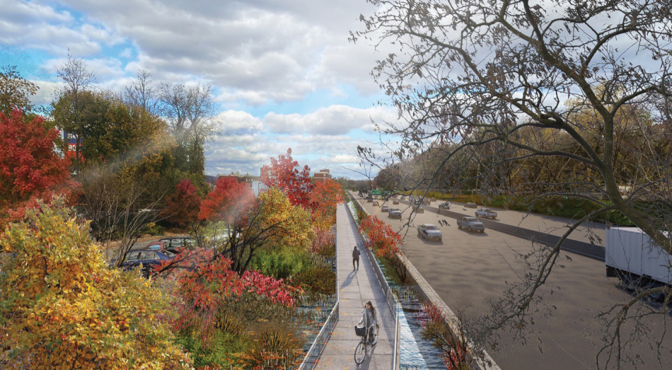 A rendering of W. 234th Street in the Bronx looking north. Image credits: New York City Department of Environmental Protection