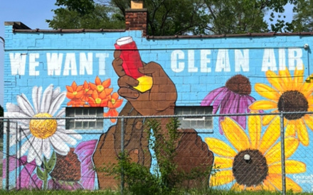 a mural that reads we want clean air