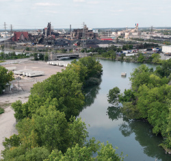 The Rouge River in Detroit, where an interdisciplinary study will utilize watershed data to understand how urban form and local policies contribute to urban water quality.