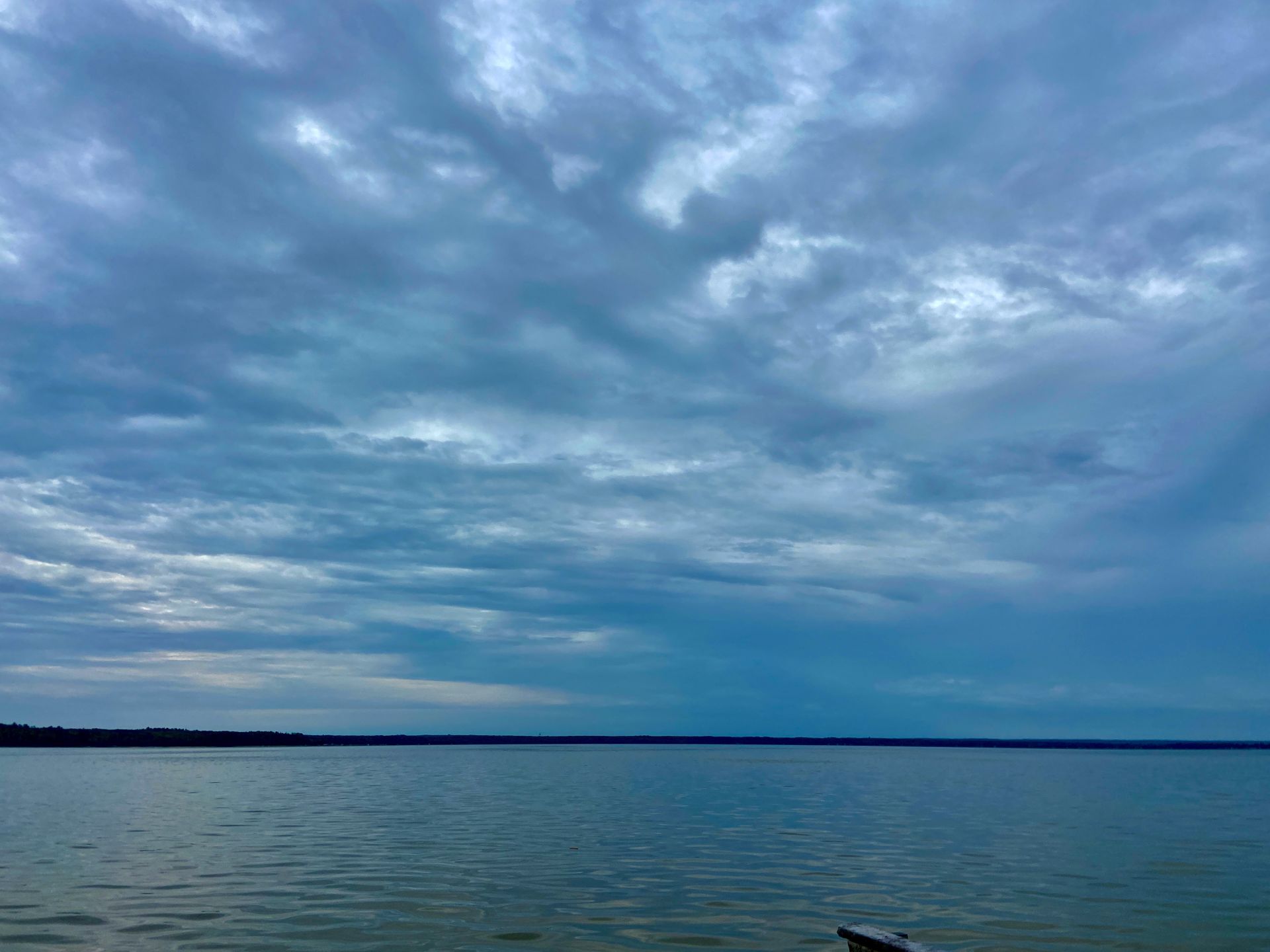 A picture of Black Lake on a cloudy day