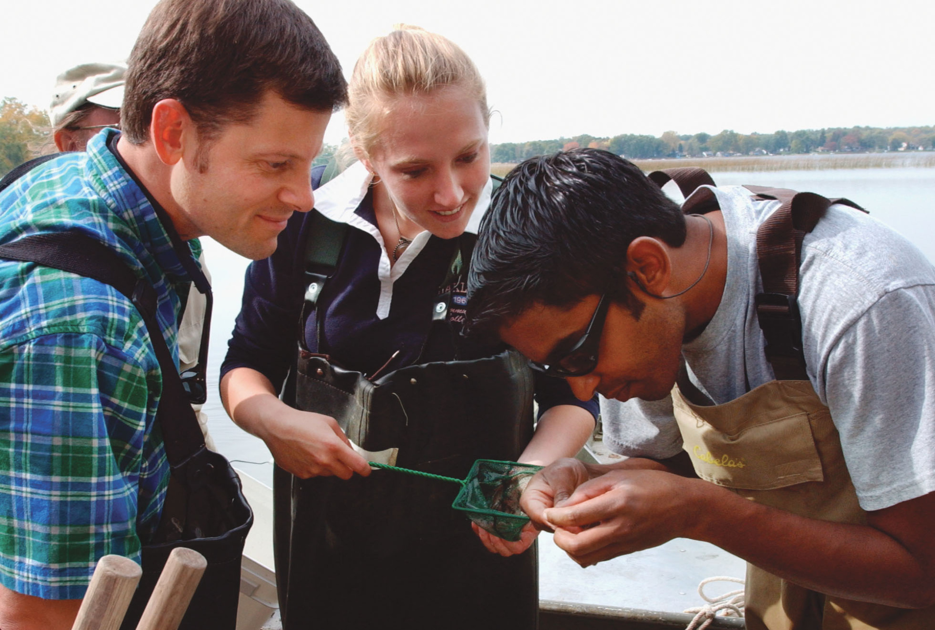Students in the field with the institute of fisheries research, 2004