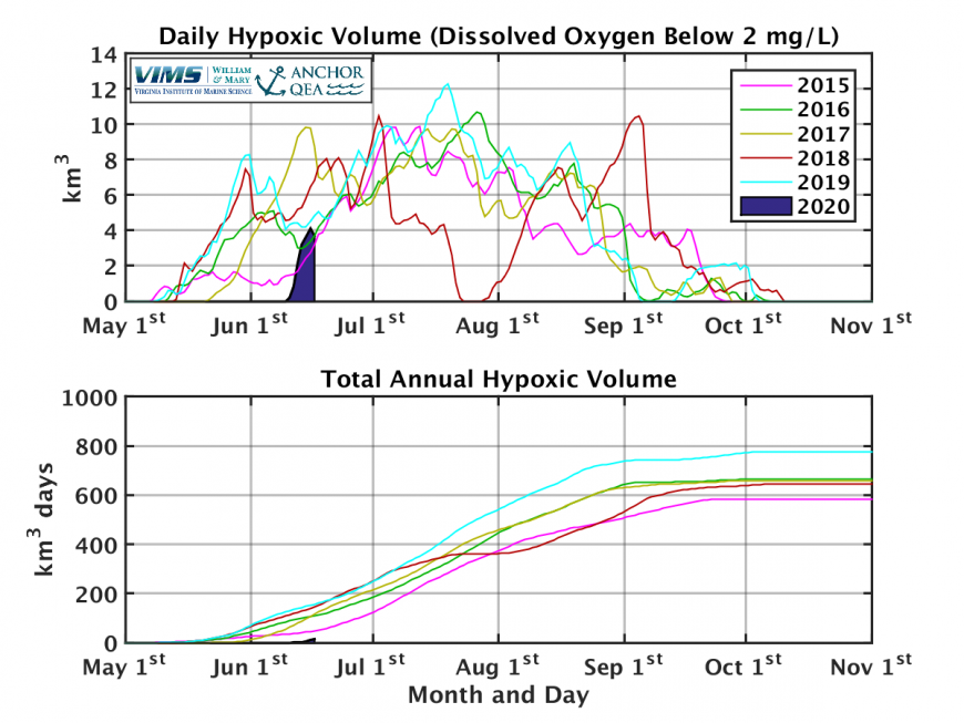 Real-time Estimates of Hypoxic Water Volume