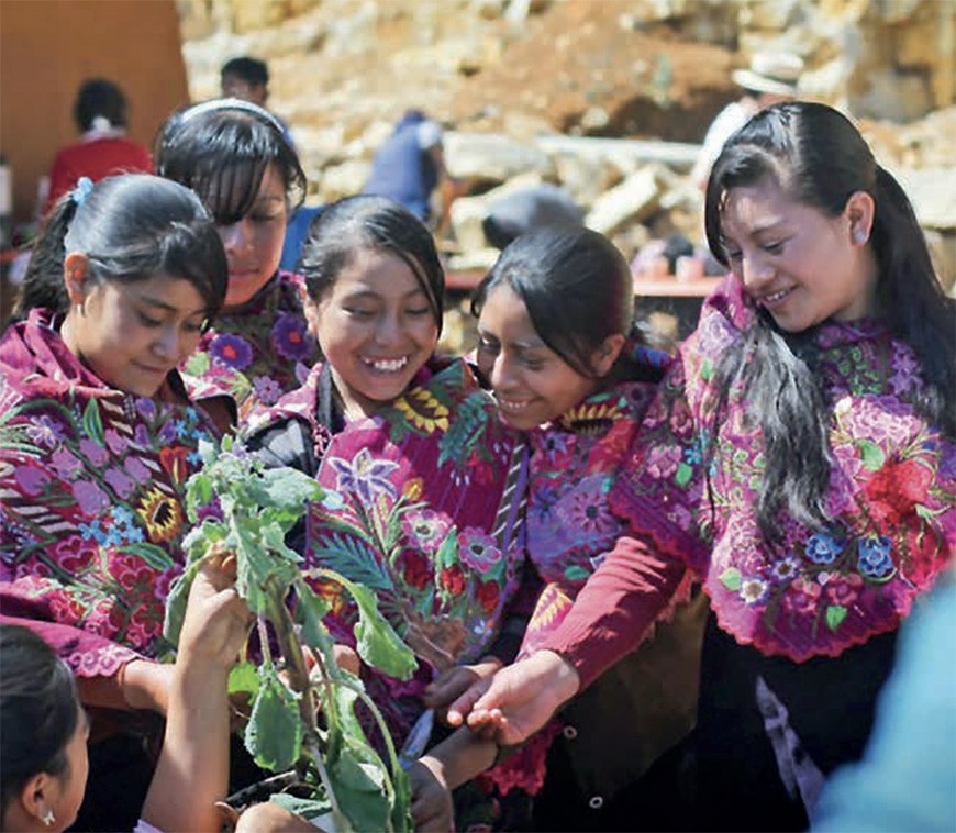 Students in Mexico for a School Garden Network meeting