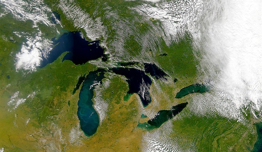 Satellite image of Great Lakes