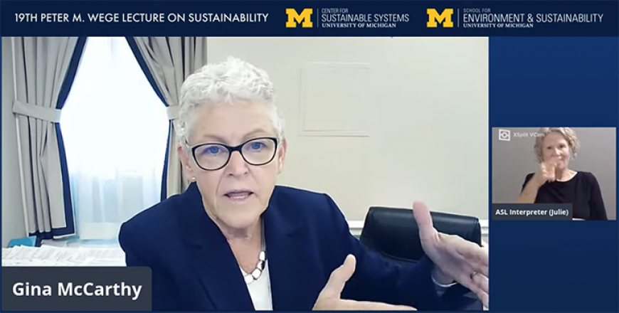 Wege Lecture Speaker Gina McCarthy: Put Climate Change in &#039;Human Terms&#039;