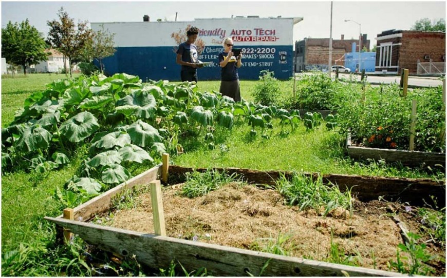 Urban agriculture in Detroit: Scattering vs. clustering and the prospects for scaling up